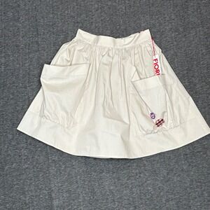 Fiorucci Cotton Beige Front Pockets A-Line Mini Skirt Womens Size IT 38 / US 2